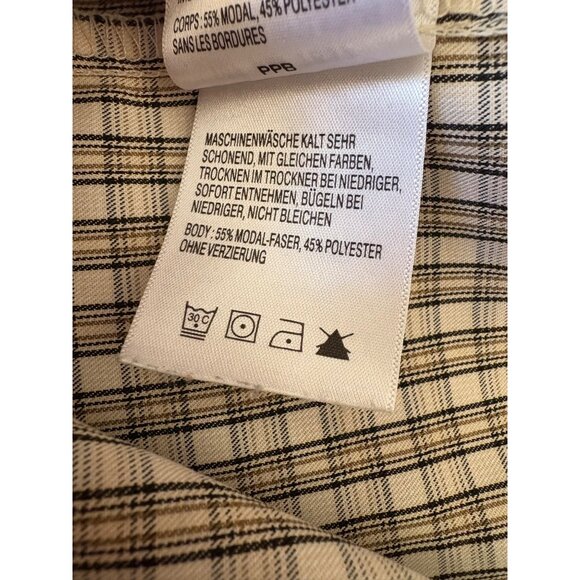 COLUMBIA SPORTWEAR X.C.O. MENS SIZE XL PLAID BUTTON UP SHORT SLEEVE SHIRT BEIGE - Picture 9 of 9